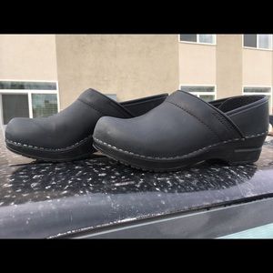 Narrow Dansko Stapled Clogs